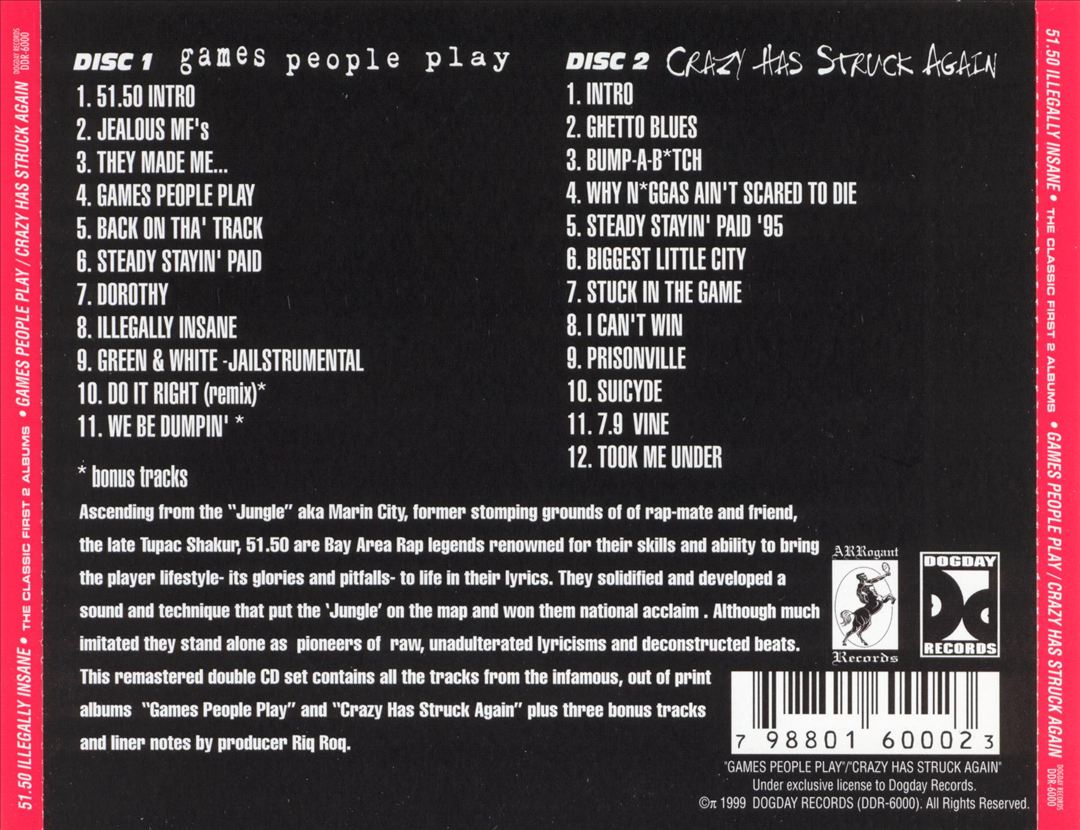 51.50 Illegally Insane - The Classic First Two Albums (Back)