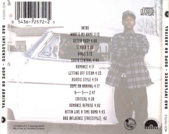 Bad Influence - Dope On Arrival (Back)