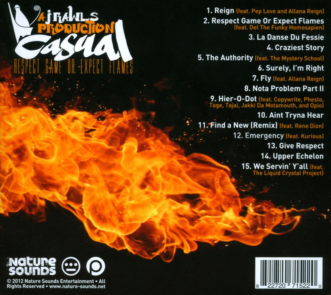 Casual & J. Rawls - Respect Game Or Expect Flames (Back)