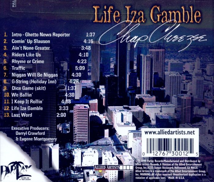 Chap Cheezee - Life Iza Gamble (Back)