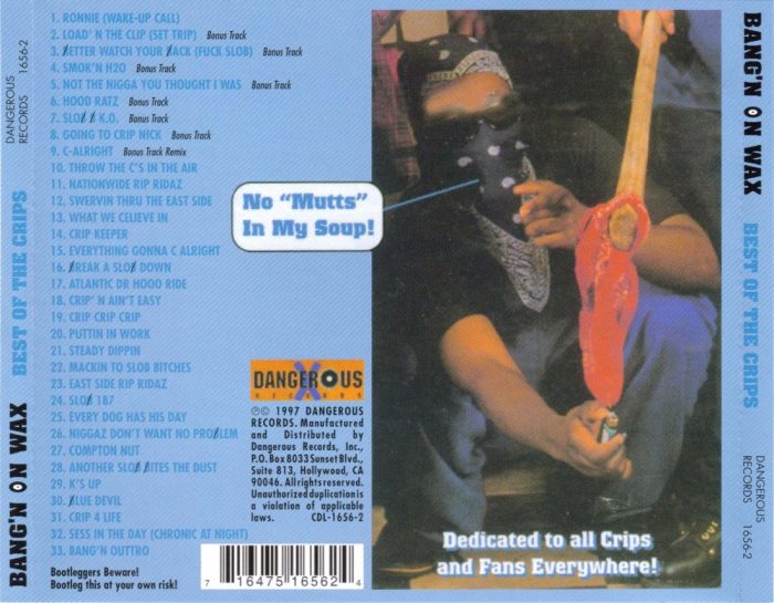 Crips - Bang'n On Wax The Best Of The Crips (Back)