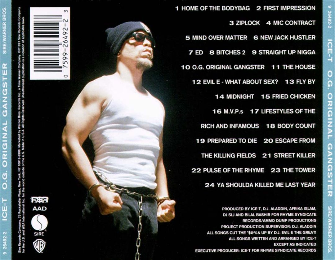 Ice-T - O.G. Original Gangster (Back)