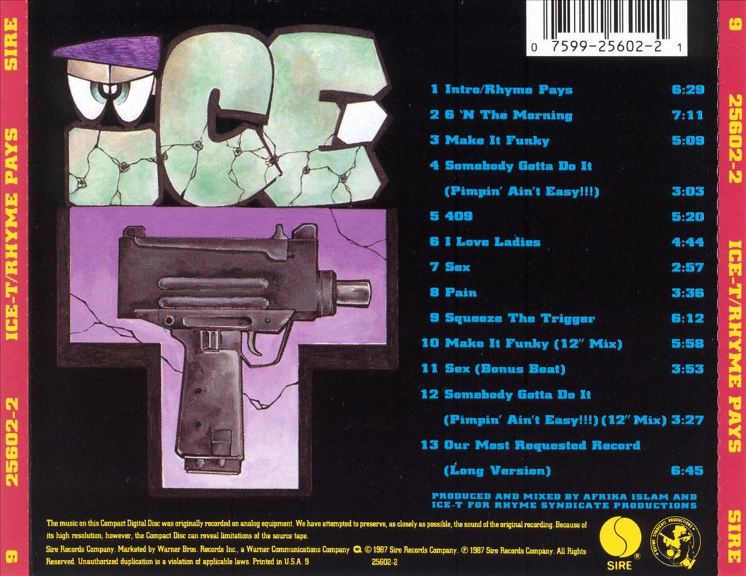 Ice-T - Rhyme Pays (Back)