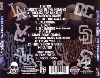 Lyrical & Lil Yogi - Real Chicano Mixtape (Back)