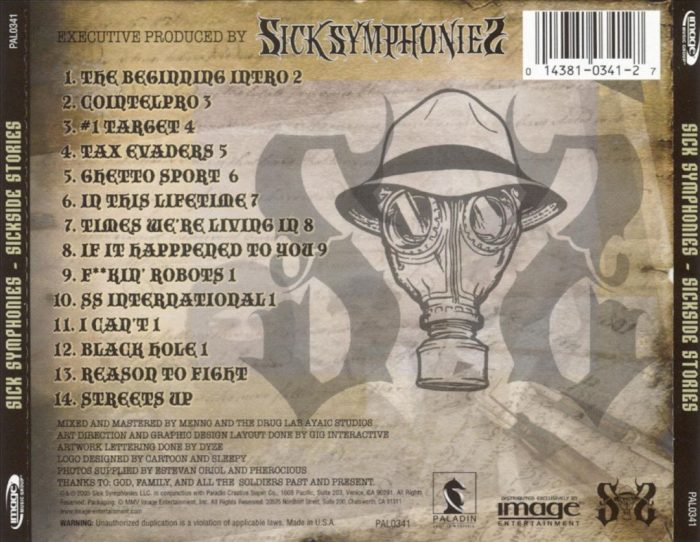 Psycho Realm And Street Platoon Present Sick Symphonies - Sickside Stories (Back)