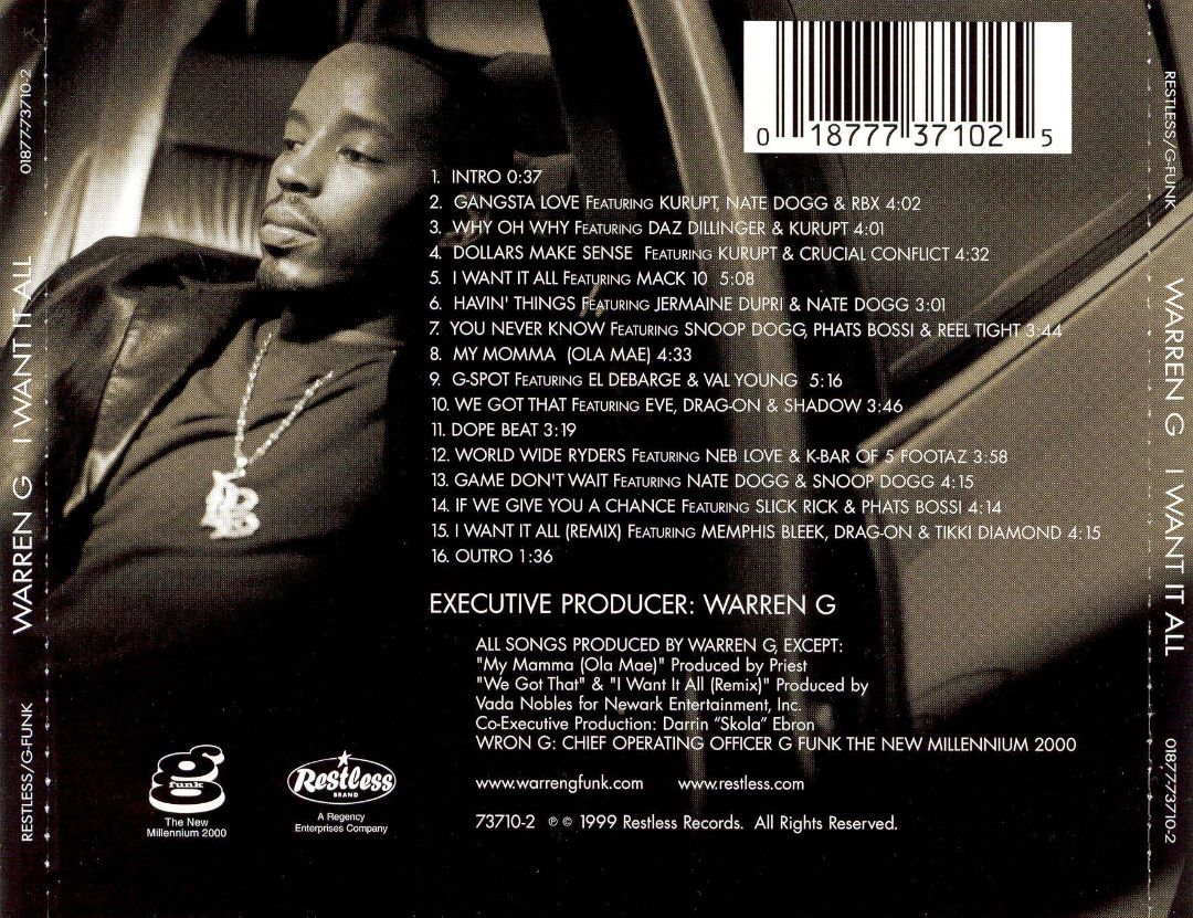 Warren G - I Want It All (CD) | RAPSOURCE.NET