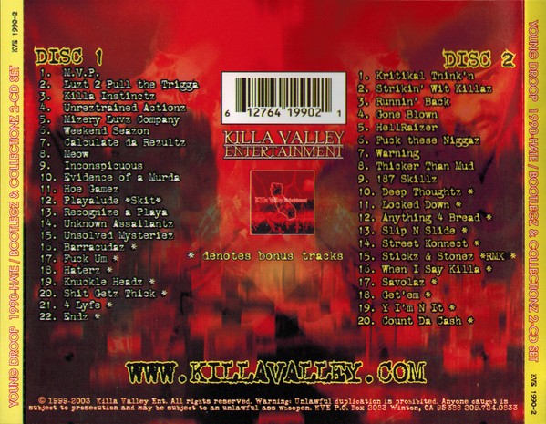 Young Droop - 1990-Hate Bootlegz & Collectionz (Back)